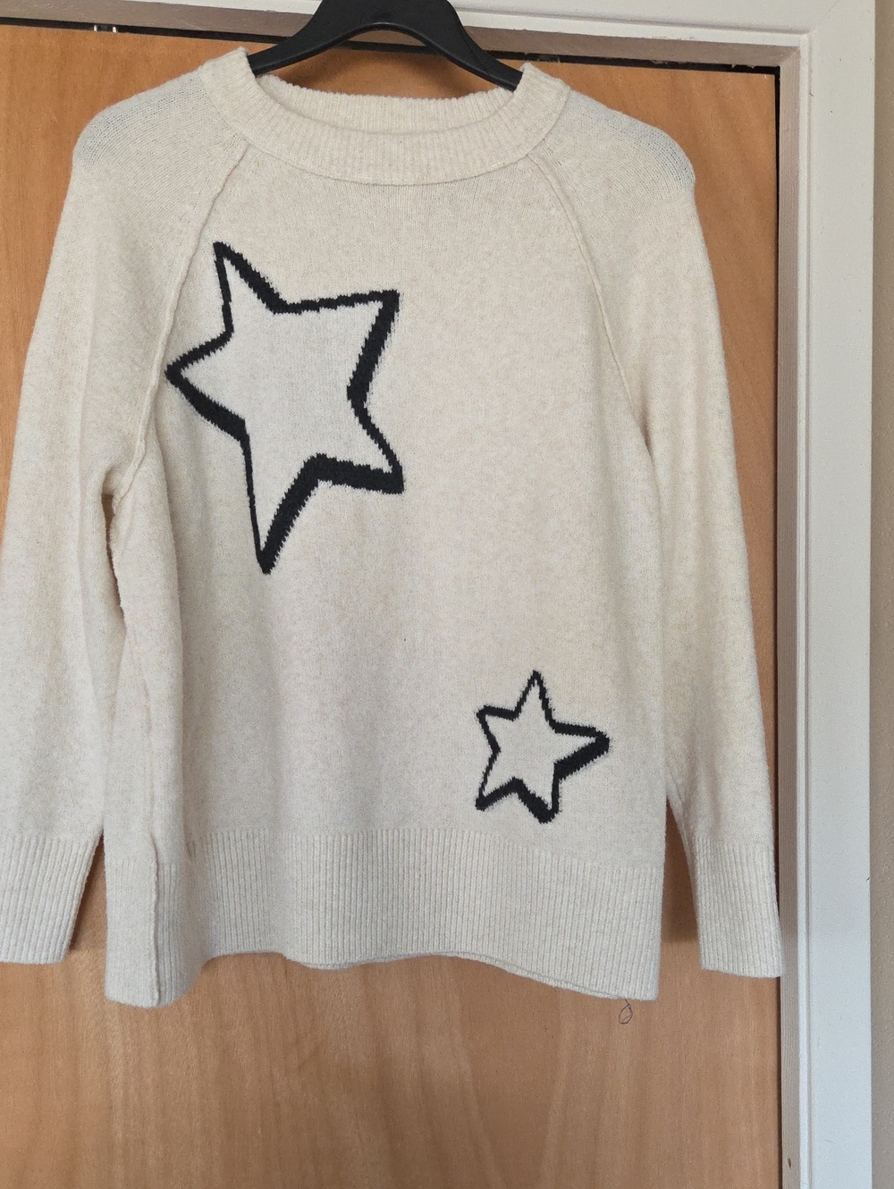 Aerie Cream Star Intarsia Sweater